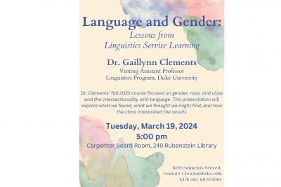 Language and Gender: Lessons from Linguistics Service Learning