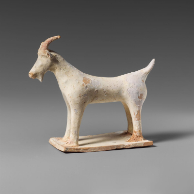 Terracotta statuette of a goat, ca. 525–500 BCE, Greek